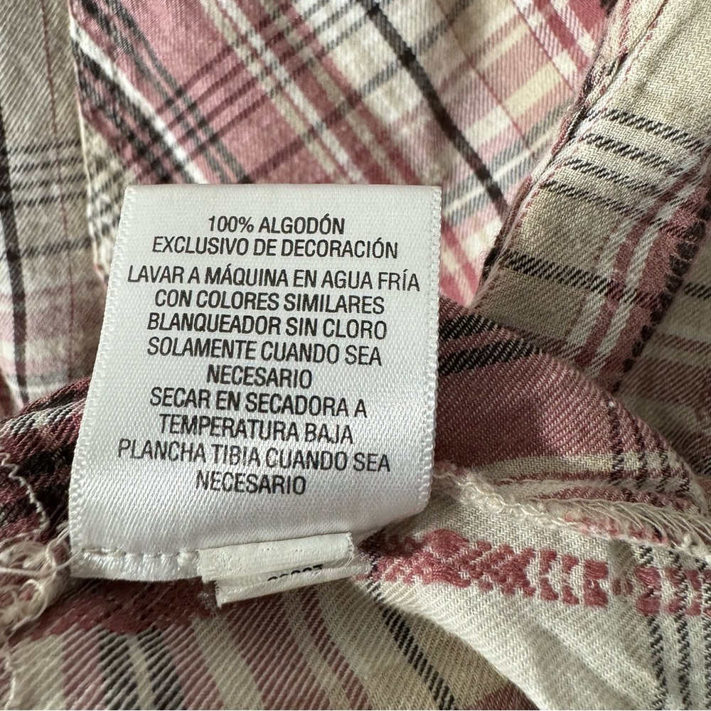 Style & Co Plaid Snap Front Western Shirt Embroidered - Picture 10 of 10